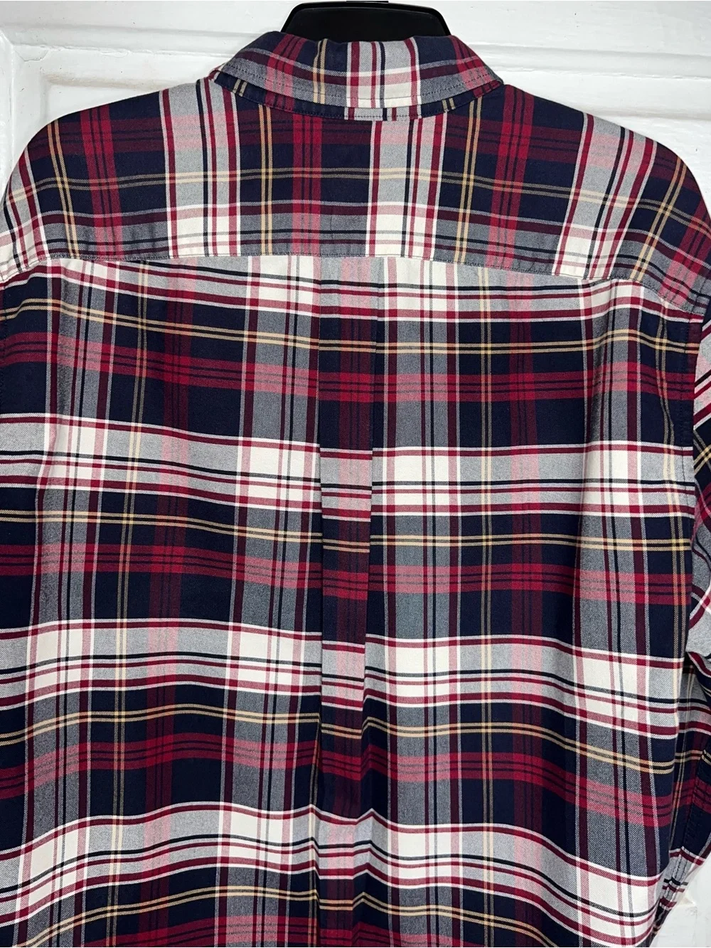 J. Crew Men's Plaid Button-Down Shirt in Burgundy, Black & White